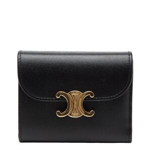 Celine Triomphe 10d783dpv Black Leather Women's Celine